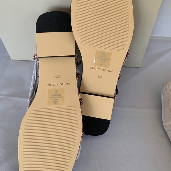 Marc Fisher Women's Mikal Flat Sandal Pink Black Size 8.5M - Picture 6 of 9